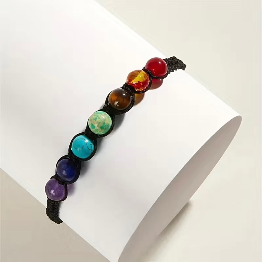 Beautiful Braided 7 Chakra Bead Bracelet Yoga Reiki Healing Balance